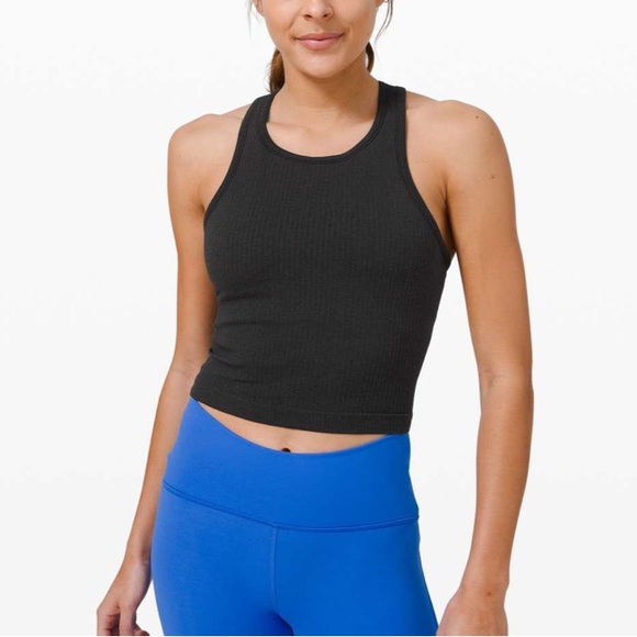 lululemon athletica Tops - Lululemon Ebb To Street Racerback Crop Tank
Black 10